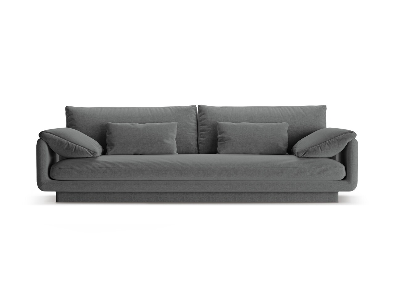 Canapea 4 locuri, Torino-211, Micadoni Home, 250x103x83 cm, tesatura structurata chenille, gri inchis - imagine 6